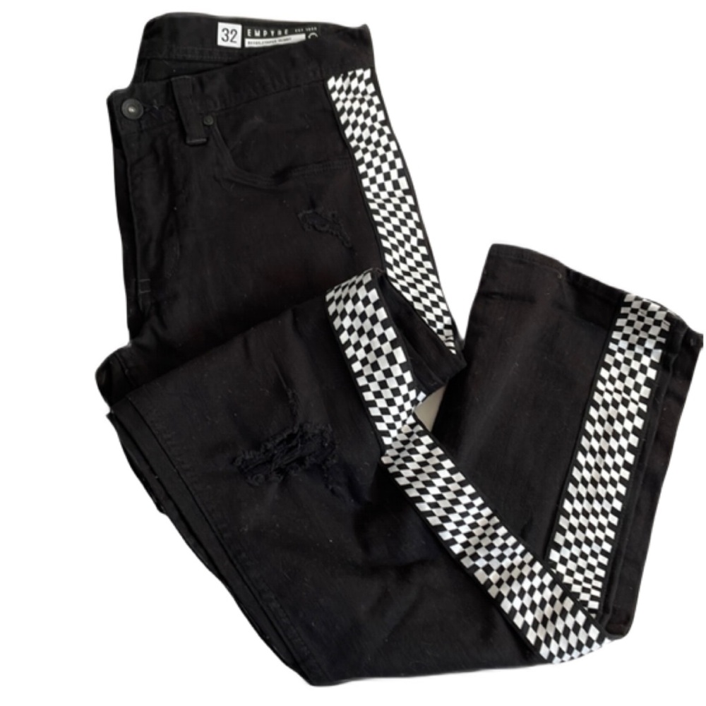 Empyre black checkered 32 super skinny jeans